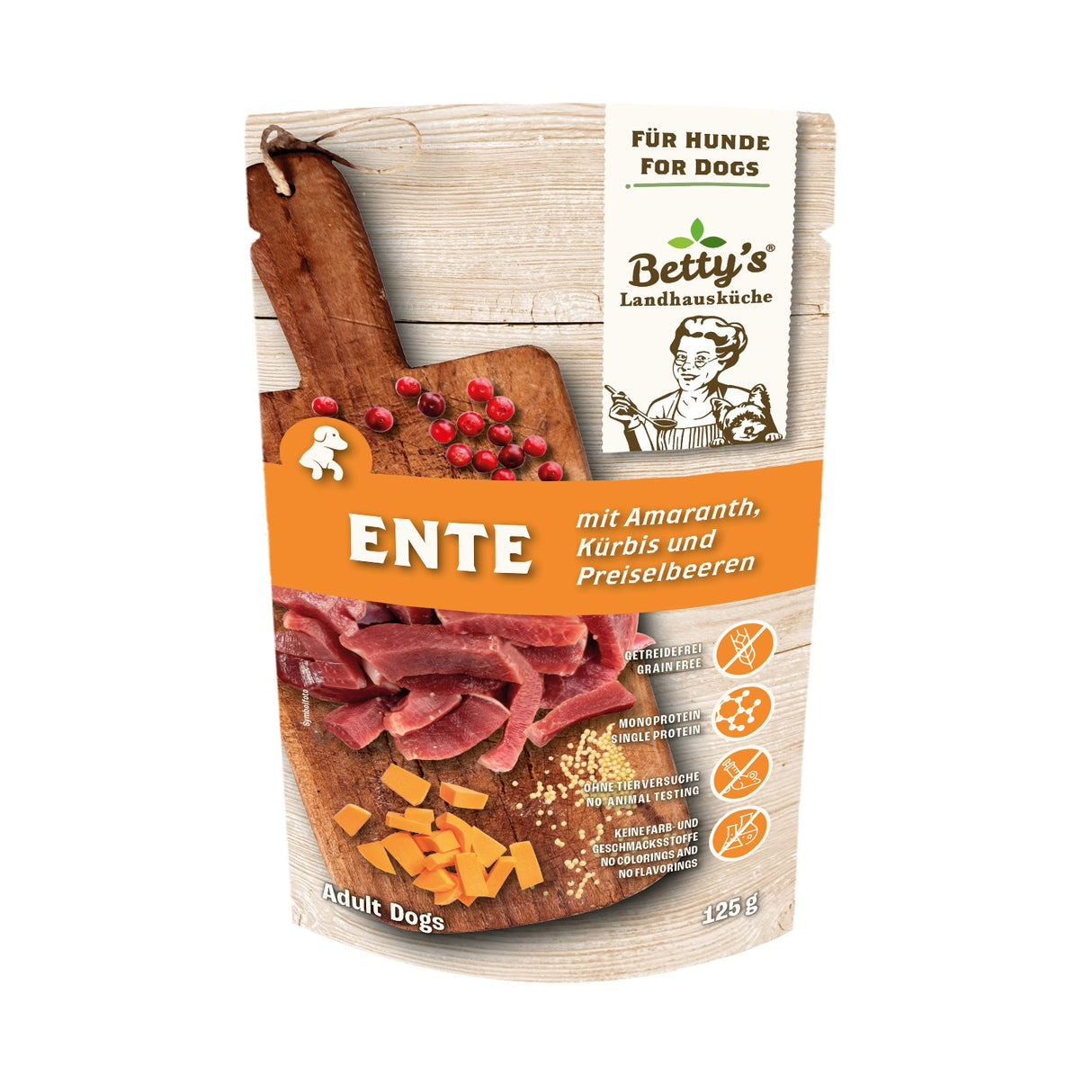 Betty’s Landhausküche Hund Frischebeutel Ente mit Amaranth