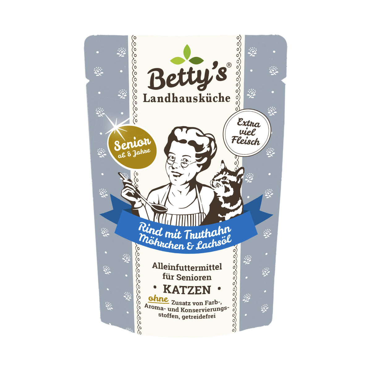 Bettys Pouchbeutel Senior Rind mit Truthahn Möhrchen und Lachsöl