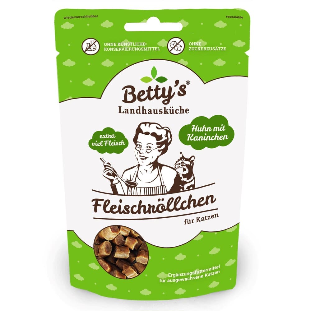 Bettys Katzen Snacks Fleischröllchen Huhn & Kaninchen
