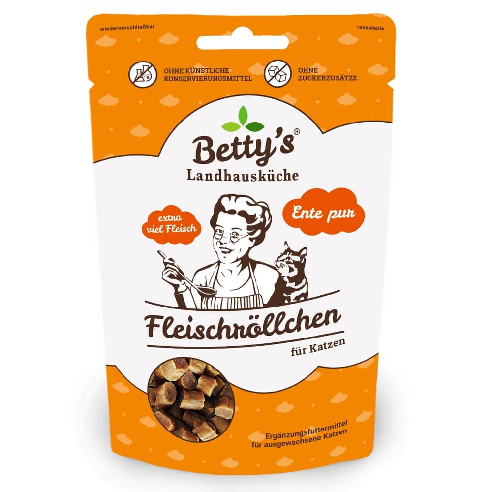 Bettys Katzen Snacks Fleischröllchen Ente PUR