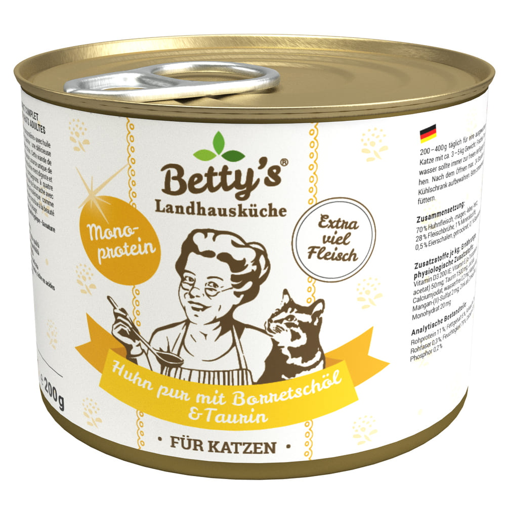 Betty's Katzen Nassfutter Dosen Monoprotein Huhn PUR