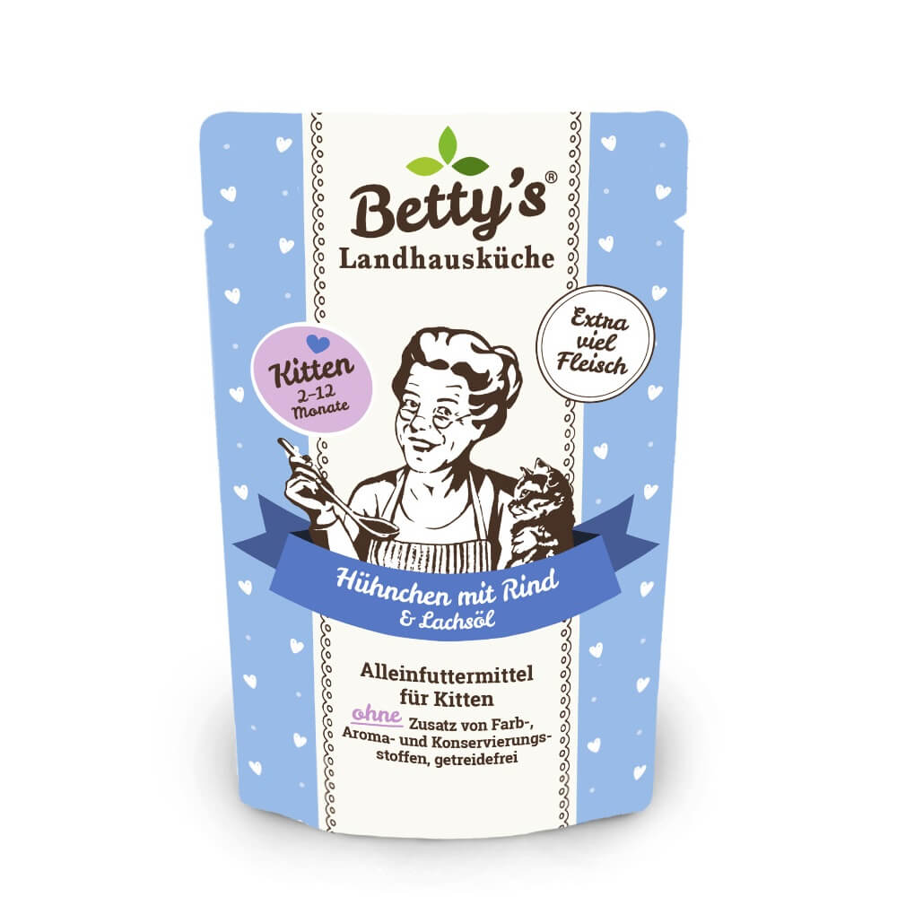 Betty's Pouch Beutel Kittenfutter Hühnchen & Rind