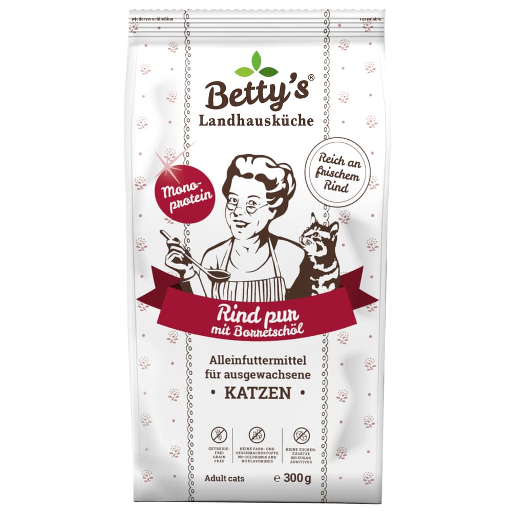 Betty's Katzen Trockenfutter Adult Rind pur