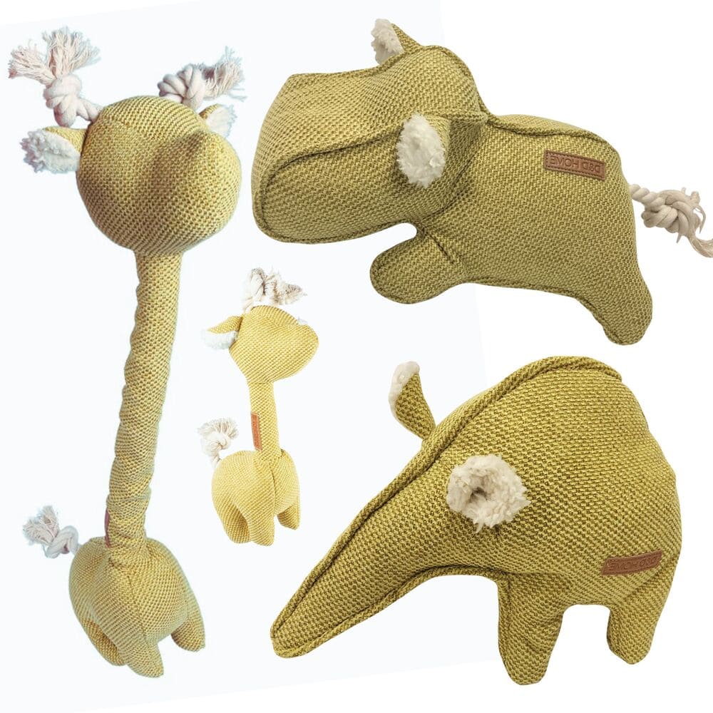 D&D Home Plüsch Spielzeug für Hunde aus Chenillestoff gelb