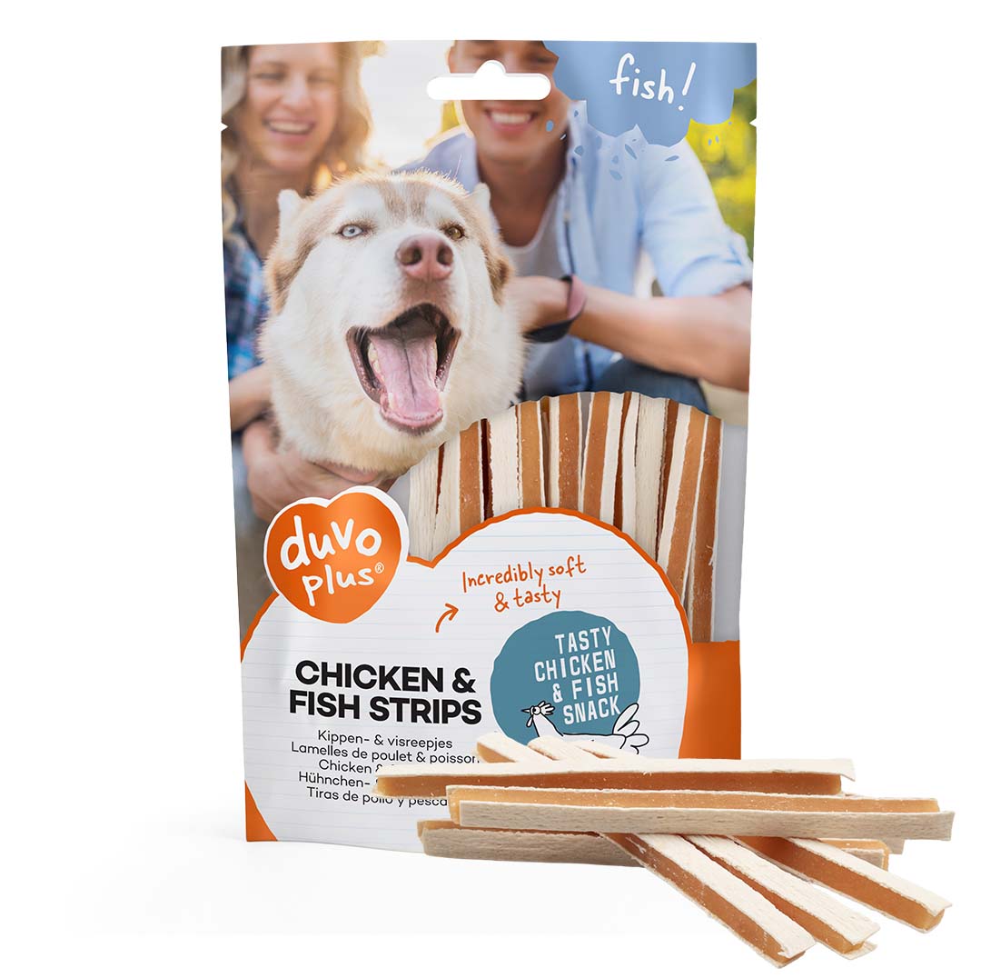 Duvo Meat Streifen von Huhn und Fisch für Hunde