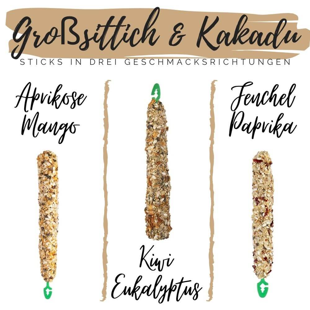 Großsittich und Kakadu Sticks