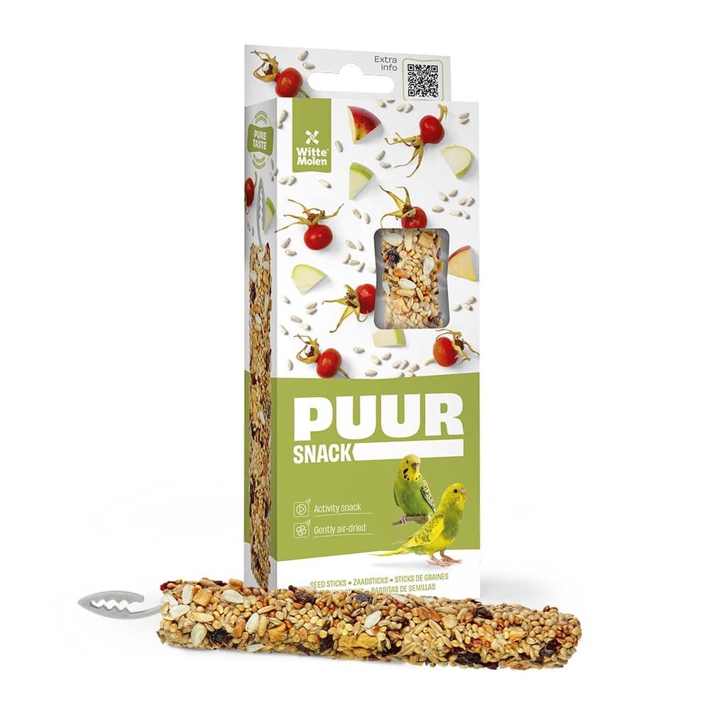 Puur Wellensittich Sticks mit Hagebutte und Apfel