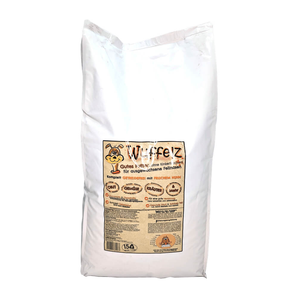 Wuffelz Hundefutter mit frischem Huhn