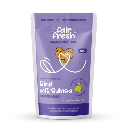 FairFresh Menü Rind mit Quinoa schonend dampfgegart