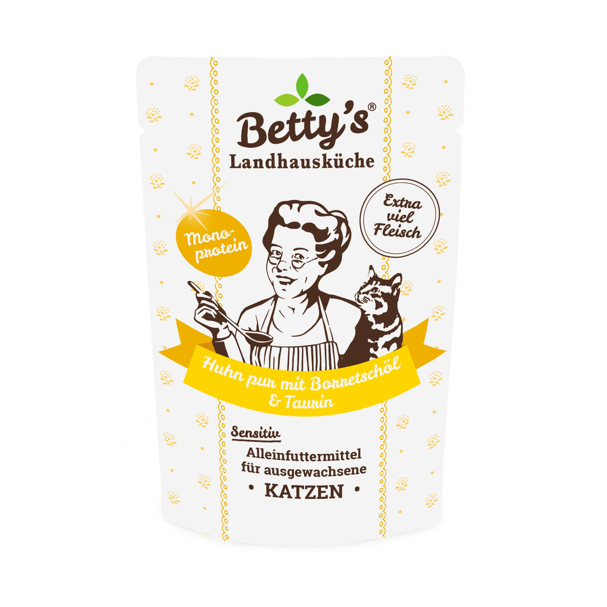Betty's Pouch Nassfutter für Katzen Monoprotein Huhn PUR