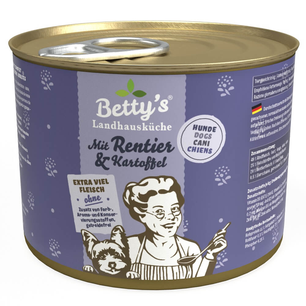 Landhausküche Hunde mit Rind Rentier und Kartoffel