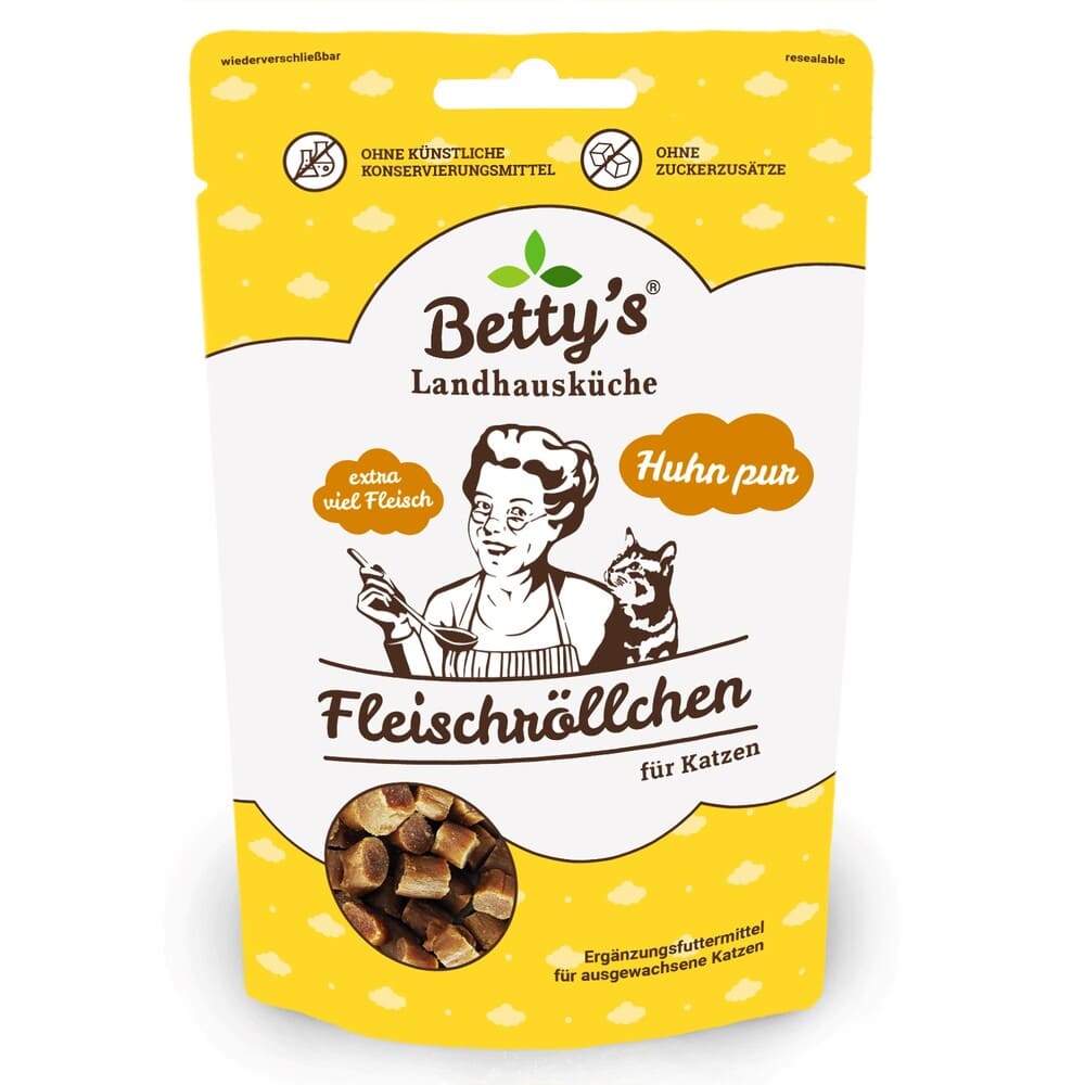 Bettys Katzen Snacks Fleischröllchen Huhn PUR