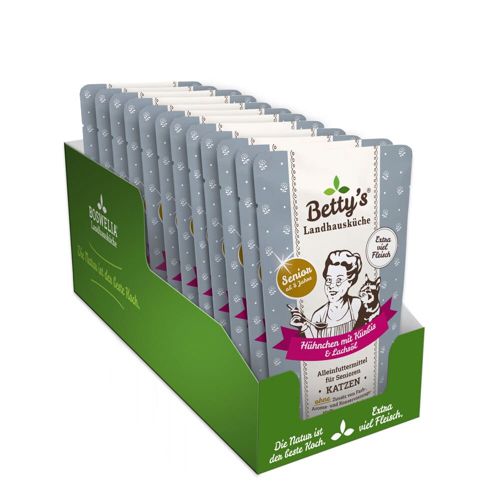 Betty im Pouch 12er Tray Senior Hühnchen