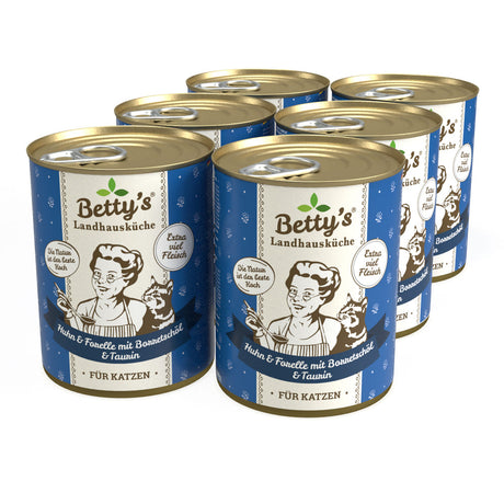 Betty's Katzenfutter Dosen mit Huhn und Forelle