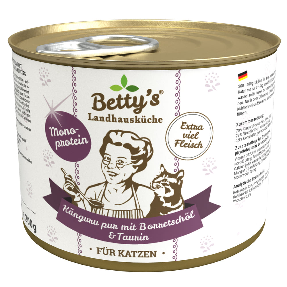 Betty's Nassfutter für Katzen Känguru PUR