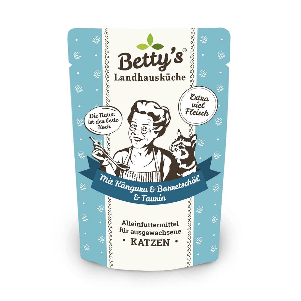 Betty's Pouch Beutel Katzenfutter Känguru Geflügel und Borretschöl