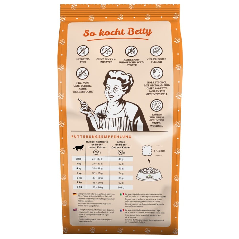 Betty's Katzen Trockenfutter Adult Huhn & Ente