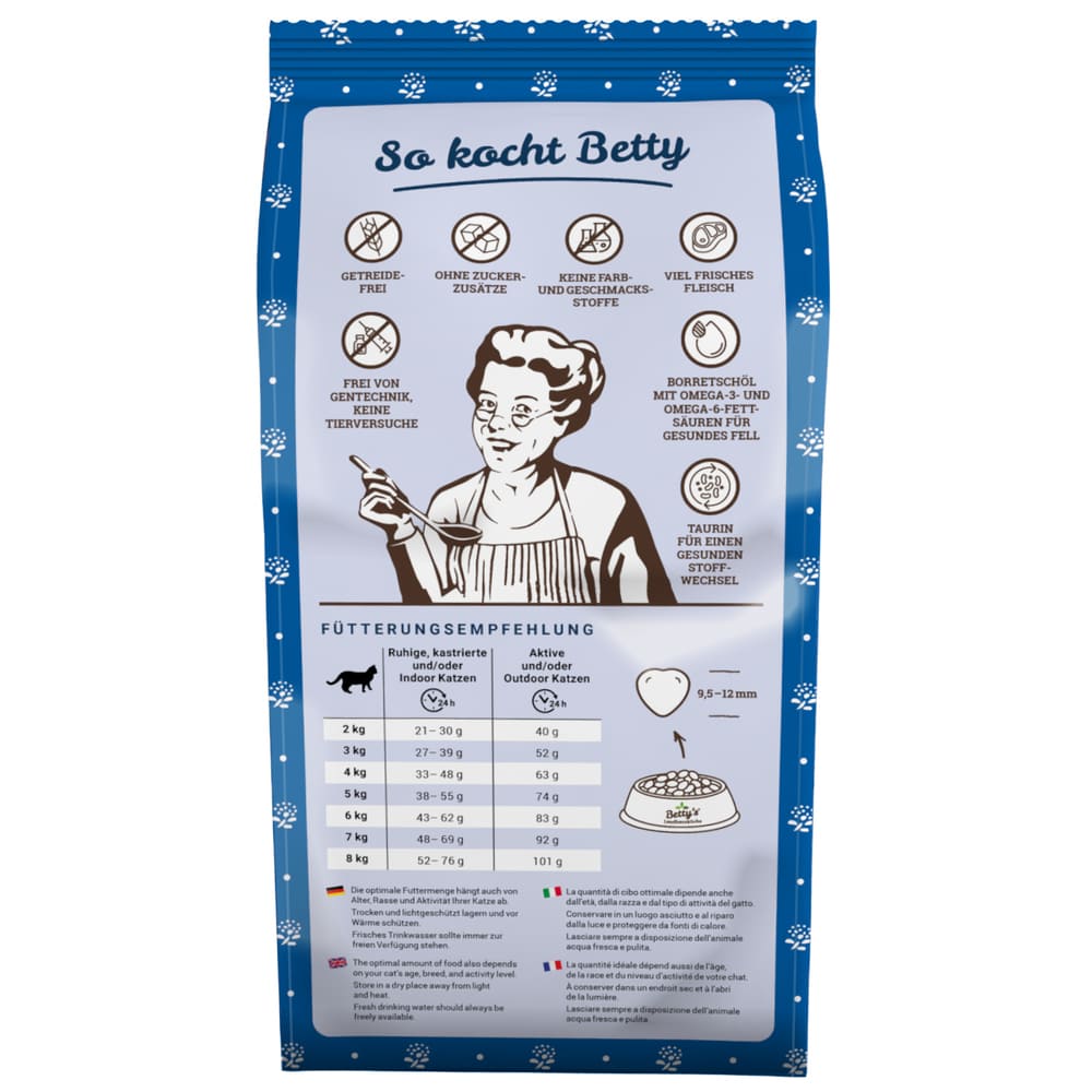 Betty's Katzen Trockenfutter Adult Huhn und Forelle