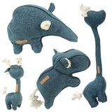 D&D Home Chenille Stofftier für Hunde in blau