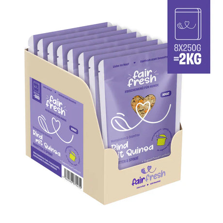 FairFresh Menü Rind mit Quinoa schonend dampfgegart