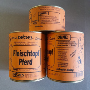 Pferdefleisch für Hunde in Dosen