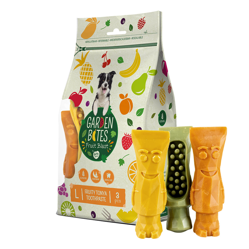 Garden Bites Fruity Tonya Toothpaste - vegane Snacks für Hunde mit Früchten