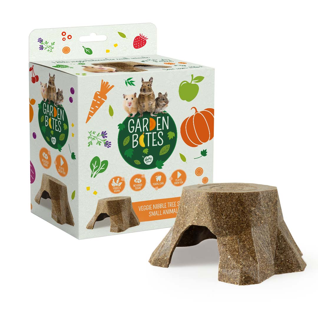 Garden Bites Veggie Nibble Tree Stump Small Animals - essbares Haus für Nager