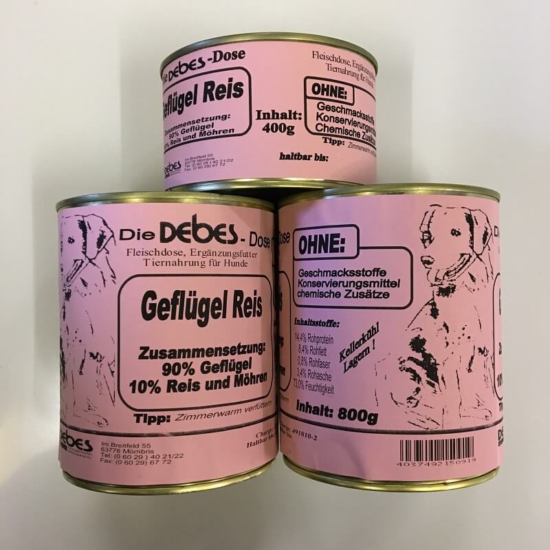 die Debes Dose Fleischtopf Geflügel und Reis