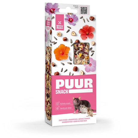 Puur Nagersnack Sticks mit Haselnuss und Hibiskus