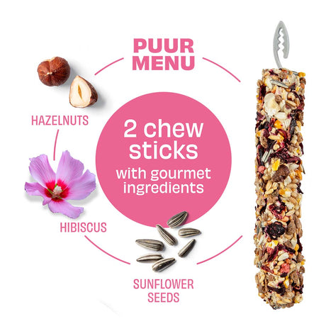 Puur Nagersnack Sticks mit Haselnuss und Hibiskus