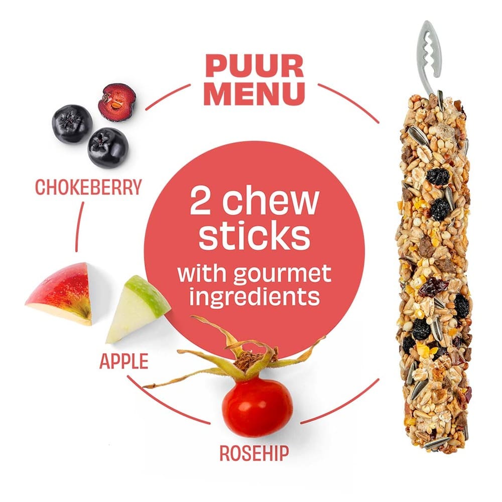 Puur Kaninchen und Nagersnack mit Apfel und Beeren