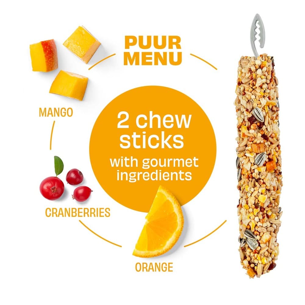 Puur Kaninchen und Nagersticks mit exotischen Früchten