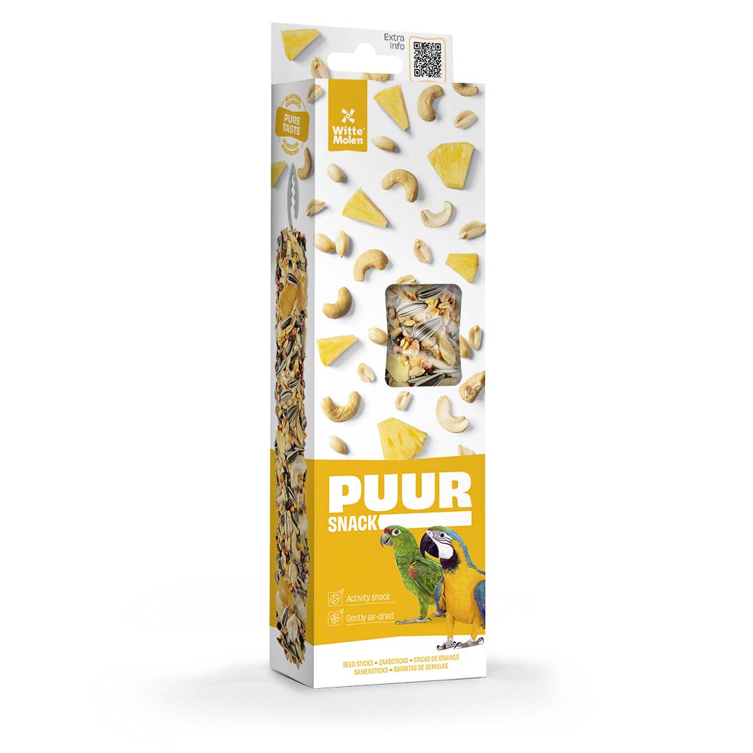 Puur Samen-Sticks für Papageien mit Cashew & Ananas