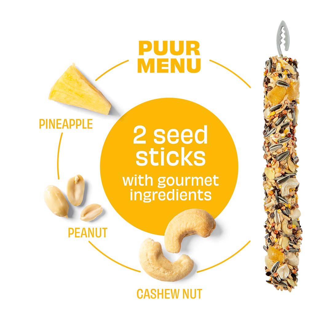 Puur Samen-Sticks für Papageien mit Cashew & Ananas