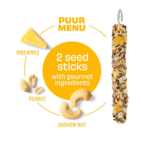 Puur Samen-Sticks für Papageien mit Cashew & Ananas