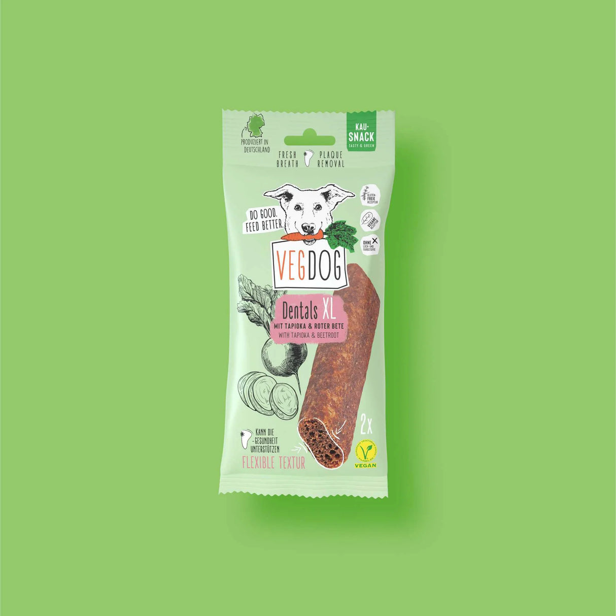 VegDog Dentals XL Kausnacks zur Zahnpflege für Hunde