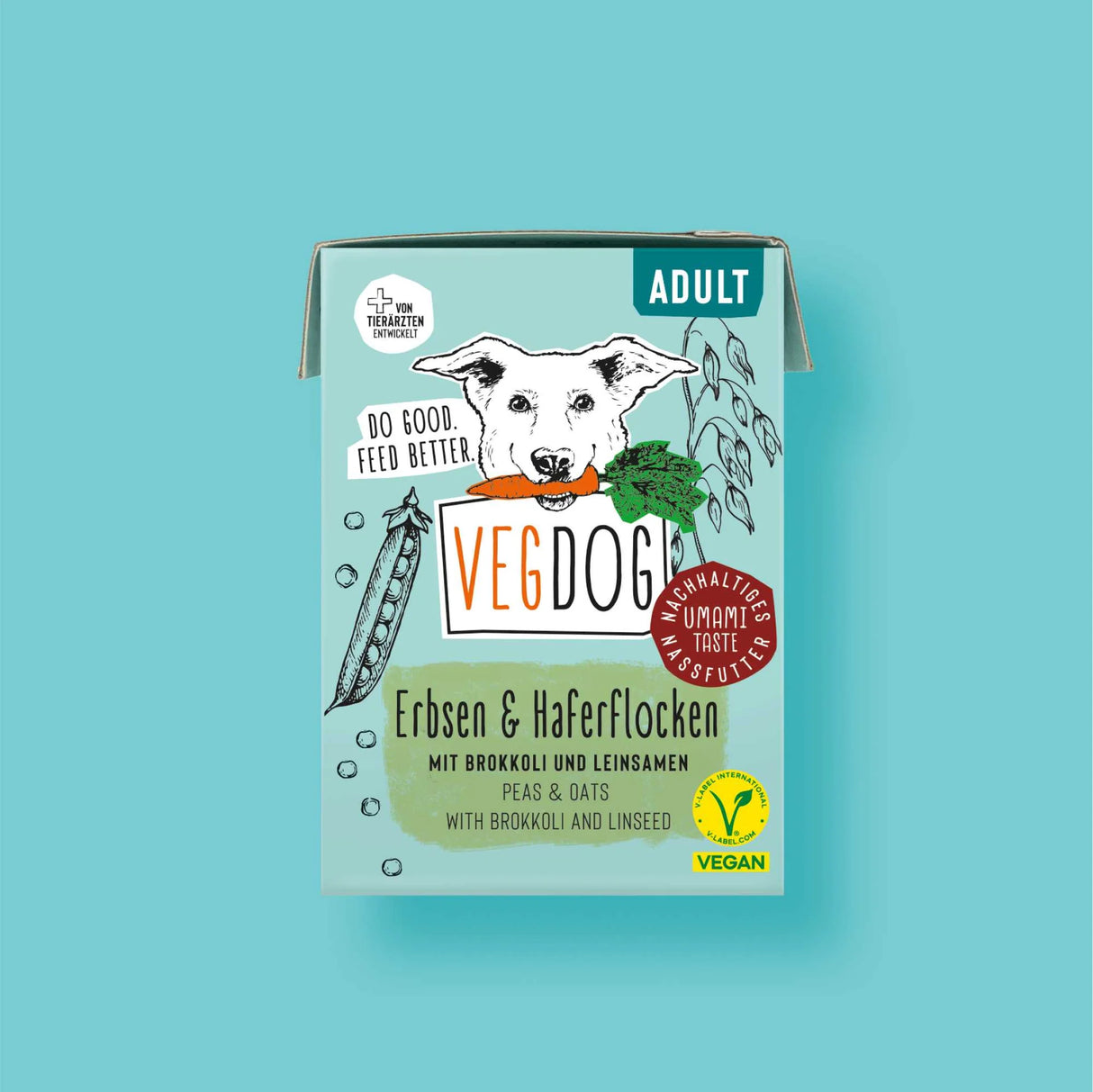 VegDog Adult TetraPack mit Erbsen & Haferflocken