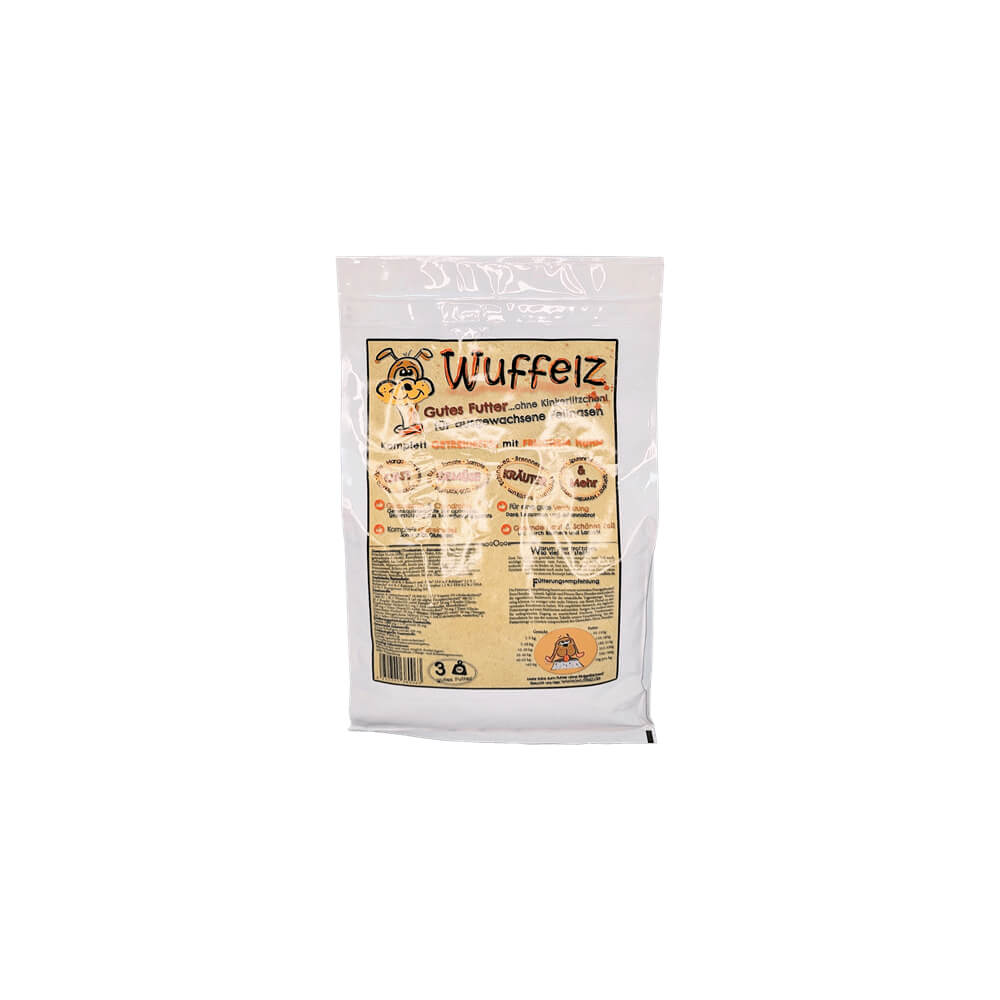 Wuffelz Hundefutter mit frischem Huhn