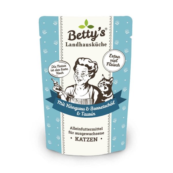 Betty's Pouch Beutel Katzenfutter Känguru Geflügel und Borretschöl